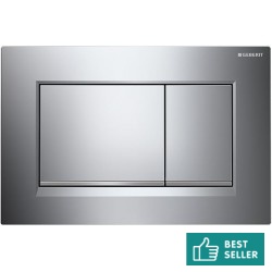 Flush wall plates for concealed cistern Actuation dual flush valve material: ABS, color: Chrome surface: Matt Flush plates
