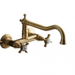 Kitchen tap Wall-mounted material: Brass, color: Bronze surface: Brushed Wall-mounted
