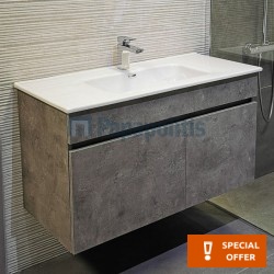 Βάση επίπλου χωρίς νιπτήρα 99x45x55 από λάκα χρώμα 7743 επίτοιχου τύπου, χρώμα: Γκρι Βάσεις επίπλου χωρίς νιπτήρα