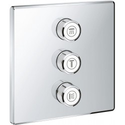 Diverter for concealed shower tap Wall-mounted - external part material: Brass 3 way, color: Chrome surface: Glossy Diverters - external part