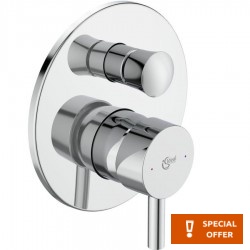 Shower tap Wall-mounted external part 2 way material: Brass mixer With plate without hand shower, hose and holder, color: Chrome surface: Glossy