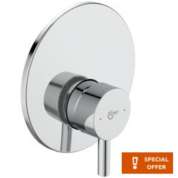 Shower tap Wall-mounted external part 1 way material: Brass mixer With plate without hand shower, hose and holder, color: Chrome surface: Glossy Wall-mounted - external part