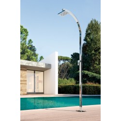 Στήλη ντους εξωτερικού χώρου από inox AISI 316, χρώμα: Χρωμέ επιφάνεια: Γυαλιστερή Εξωτερικού χώρου