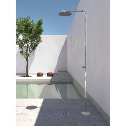 Στήλη ντους εξωτερικού χώρου από inox & διακόπτης, AISI 316, χρώμα: Χρωμέ επιφάνεια: Γυαλιστερή