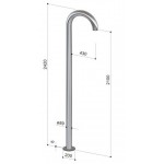 Στήλη ντους εξωτερικού χώρου από inox AISI 316, χρώμα: Χρωμέ επιφάνεια: Γυαλιστερή Εξωτερικού χώρου Στήλη ντους εξωτερικού χώρου από inox AISI 316, χρώμα: Χρωμέ επιφάνεια: Γυαλιστερή Εξωτερικού χώρου