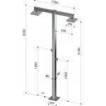 Column outdoor shower material: Inox AISI 316, color: Chrome surface: Glossy Outdoor shower columns Column outdoor shower material: Inox AISI 316, color: Chrome surface: Glossy Outdoor shower columns