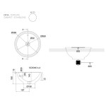 Νιπτήρας επικαθήμενος 39,5x39,5 από πορσελάνη με υπερχείλιση χωρίς οπή , χρώμα: Λευκό επιφάνεια: Γυαλιστερή Επικαθήμενοι