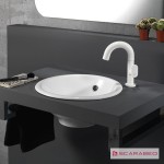 Νιπτήρας επικαθήμενος 39,5x39,5 από πορσελάνη με υπερχείλιση χωρίς οπή , χρώμα: Λευκό επιφάνεια: Γυαλιστερή Επικαθήμενοι