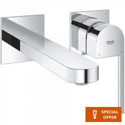 Wash basin tap Wall-mounted - external part 2 holes mixer Without waste, color: Chrome 20,3cm material: Brass surface: Glossy