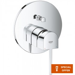 Shower tap Wall-mounted external part 2 way material: Brass mixer With plate without hand shower, hose and holder, color: Chrome surface: Glossy Wall-mounted - external part
