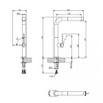 Μπαταρία κουζίνας επικαθήμενη από ορείχαλκο με ντους, χρώμα: Μαύρο επιφάνεια: Ματ Επικαθήμενες