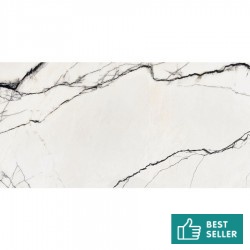 Floor tiles 59,7x119,7 Italy, style: marble 1st choice rettificato surface: Matt, hue: White/Black Plain tiles