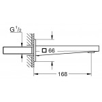 Spout (Nozzle) 16,8cm Wall-mounted material: Brass, color: Chrome surface: Glossy Bath spouts Spout (Nozzle) 16,8cm Wall-mounted material: Brass, color: Chrome surface: Glossy Bath spouts