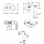 Σύστημα ντους μπιντέ εντοιχιζόμενο κομπλέ αναμεικτικό Flush Mix από ορείχαλκο, χρώμα: Μαύρο επιφάνεια: Ματ Συστήματα ντους μπιντέ εντοιχιζόμενα
