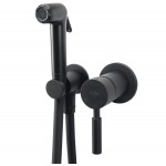 Σύστημα ντους μπιντέ εντοιχιζόμενο κομπλέ αναμεικτικό Flush Mix από ορείχαλκο, χρώμα: Μαύρο επιφάνεια: Ματ Συστήματα ντους μπιντέ εντοιχιζόμενα