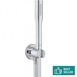 Shower head W/ hose, holder and outlet elbow 1 jet, color: Chrome surface: Glossy