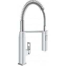 Μπαταρία κουζίνας επικαθήμενη από ορείχαλκο με ντους 2 ροών, χρώμα: Χρωμέ επιφάνεια: Γυαλιστερή Επικαθήμενες