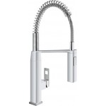 Kitchen tap Deck-mounted material: Brass with shower 1/2", color: Chrome surface: Glossy Deck-mounted