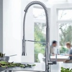 Kitchen tap Deck-mounted material: Brass with shower, color: Chrome surface: Glossy Deck-mounted
