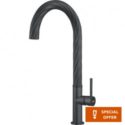 Kitchen tap Deck-mounted material: Brass, color: Black surface: Matt