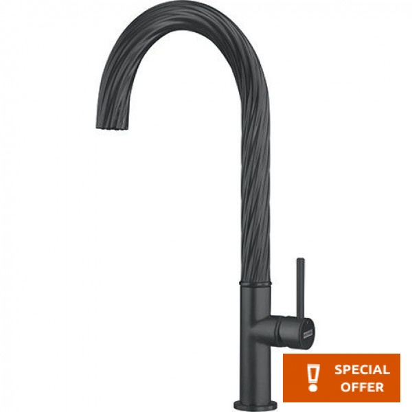 Μπαταρία κουζίνας επικαθήμενη από ορείχαλκο, χρώμα: Μαύρο επιφάνεια: Ματ Επικαθήμενες