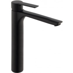 Wash basin tap Deck-mounted for free-standing washbasin material: Brass mixer With push-open waste set, color: Black surface: Matt Deck-mounted