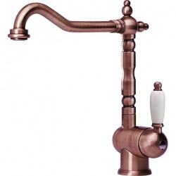 Kitchen tap Deck-mounted material: Brass Copper, color: Bronze surface: Brushed Deck-mounted