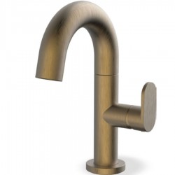 Wash basin tap Deck-mounted material: Brass mixer With pop-up waste set Μ size antique brass, color: Bronze surface: Brushed
