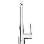 Kitchen tap Deck-mounted material: Brass with shower, color: Chrome surface: Glossy Kitchen tap Deck-mounted material: Brass with shower, color: Chrome surface: Glossy