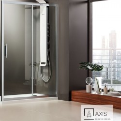 Καμπίνα ντουζιέρας ευθύγραμμη 160x185 6mm συρόμενη κρύσταλλο διαφανές Clear CleanGlass επιφάνεια: Γυαλιστερή, χρώμα: Χρωμέ