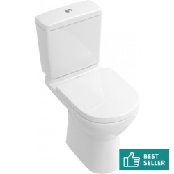 Floor standing close-coupled toilet & flushing cistern & toilet seat, style: Wrapover horizontal outlet p Rimless Simple DirectFlush 67x36 surface: Glossy, color: White