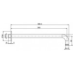 Arm 35cm Wall-mounted material: Inox, color: Chrome surface: Brushed Shower arms