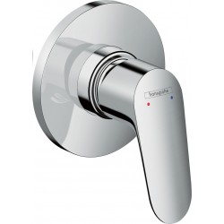 Shower tap Wall-mounted external part 1 way material: Brass mixer With plate without hand shower, hose and holder, color: Chrome surface: Glossy Wall-mounted - external part