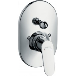 Shower tap Wall-mounted external part 2 way material: Brass mixer With plate without hand shower, hose and holder, color: Chrome surface: Glossy Wall-mounted - external part