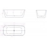 Bathtub Free standing/ Built-in 170x80x60 material: Acrylic surface: Matt, color: White no grab bars Bathtub Free standing/ Built-in 170x80x60 material: Acrylic surface: Matt, color: White no grab bars