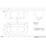 Bathtub Free standing/ Built-in 170x80x60 material: Acrylic surface: Matt, color: White no grab bars Bathtub Free standing/ Built-in 170x80x60 material: Acrylic surface: Matt, color: White no grab bars