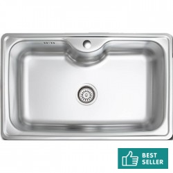 Νεροχύτης ανοξείδωτος 80x50 από inox επιφάνεια: Σατινέ χωρίς πάγκο ένθετος 1 γούρνα 1B 1D, χρώμα: Χρωμέ Ανοξείδωτοι