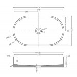 Washbasin Free standing 60x35x12 material: Concrete Without hole Without overflow D1, color: Grey surface: Matt Free standing