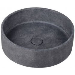 Washbasin Free standing 39x39x12 material: Concrete Without hole Without overflow D2, color: Black surface: Matt Free standing