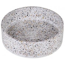 Washbasin Free standing 39x39x12 material: Concrete Without hole Without overflow Terrazzo, color: White surface: Matt