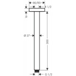 Arm 30cm E Ceiling-mounted material: Brass, color: Chrome surface: Glossy Shower arms Arm 30cm E Ceiling-mounted material: Brass, color: Chrome surface: Glossy Shower arms