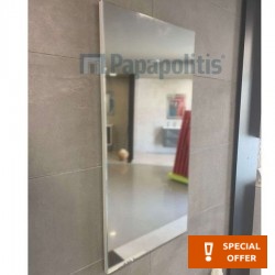 Καθρέπτης, σχήμα: Ορθογώνιο 40x80 από κρύσταλλο, χρώμα: Λευκό Καθρέπτες μπάνιου