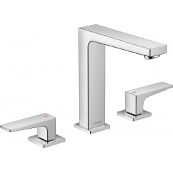 Wash basin tap Deck-mounted dual-level L size material: Brass With push-open waste set 160, color: Chrome surface: Glossy