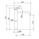 Wash basin tap Deck-mounted for free-standing washbasin material: Brass mixer With push-open waste set, color: White surface: Matt Deck-mounted