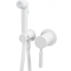 Bidet system Mixing Flush Mix material: Brass, color: White surface: Matt Wall-mounted bidet hand shower systems