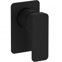 Shower tap Wall-mounted concealed - complete set 1 way material: Brass mixer With plate without hand shower, hose and holder, color: Black surface: Matt Wall-mounted - external part