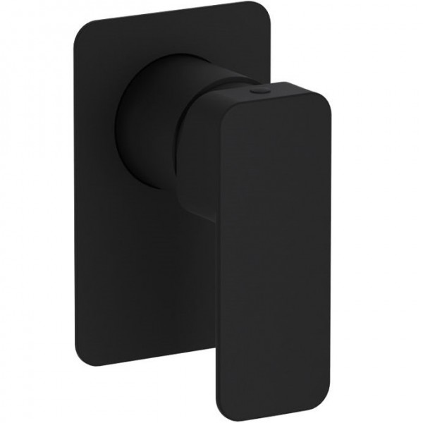 Shower tap Wall-mounted concealed - complete set 1 way material: Brass mixer With plate without hand shower, hose and holder, color: Black surface: Matt Wall-mounted - external part Shower tap Wall-mounted concealed - complete set 1 way material: Brass mixer With plate without hand shower, hose and holder, color: Black surface: Matt Wall-mounted - external part