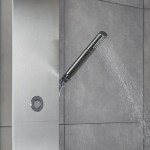 Στήλη ντους με υδρομασάζ inox 143cm, χρώμα: Χρωμέ επιφάνεια: Βουρτσισμένη Με υδρομασάζ