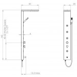 Στήλη ντους με υδρομασάζ inox 143cm, χρώμα: Χρωμέ επιφάνεια: Βουρτσισμένη Με υδρομασάζ