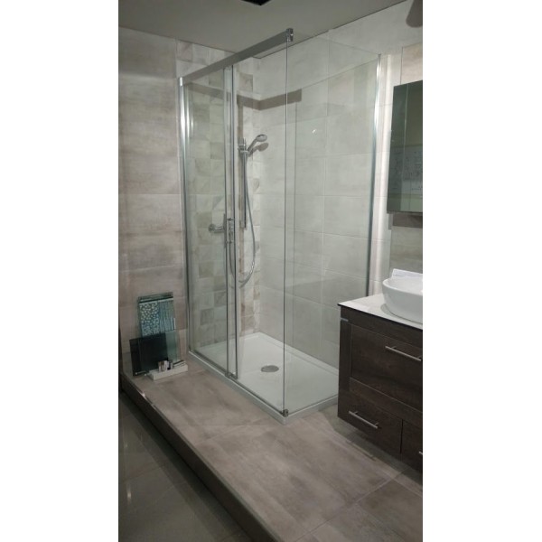 Shower enclosure Linear 70x120x195 4mm sliding surface: Glossy, color: Chrome Linear